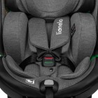 Scaun auto, Lionelo, Harmony i-Size, Rotire 360 grade, Protectie laterala, Cu spatar reglabil in 5 pozitii, Cu tetiera reglabila in 12 pozitii, 0-36 Kg, 40-150 cm, Cu Isofix, Husa din bambus, Conform cu ECE R129, Gri inchis