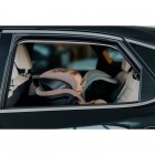 Scaun auto, Lionelo, Harmony i-Size, Rotire 360 grade, Protectie laterala, Cu spatar reglabil in 5 pozitii, Cu tetiera reglabila in 12 pozitii, 0-36 Kg, 40-150 cm, Cu Isofix, Husa din bambus, Conform cu ECE R129, Gri inchis