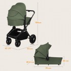 Carucior 2 in 1, Lionelo, Mika Plus, Cadru din aluminiu, Cu landou intarit si salteluta moale, Reversibil, Cu sistem de ventilatie 3D, Cu accesorii, Pana la 22 kg, Conform cu EN1888-1 EN1888-2, EN1466, Verde