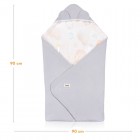 Paturica de infasat, Lionelo, Pentru scoica auto, carucior si landou, Cu multiple utilizari, Cu inchidere arici velcro, Dimensiune 90x90 cm, Din bumbac, TOG 2.5, 12-18 luni, Albastru