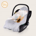 Paturica de infasat, Lionelo, Pentru scoica auto, carucior si landou, Cu multiple utilizari, Cu inchidere arici velcro, Dimensiune 90x90 cm, Din bumbac, TOG 2.5, 12-18 luni, Albastru