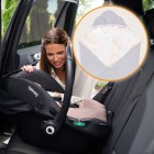 Paturica de infasat, Lionelo, Pentru scoica auto, carucior si landou, Cu multiple utilizari, Cu inchidere arici velcro, Dimensiune 90x90 cm, Din bumbac, TOG 2.5, 12-18 luni, Albastru