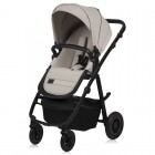 Carucior 3 in 1, Lionelo, Amber Plus, Cadru aluminiu, Cu landou intarit si salteluta moale, Cu scoica auto testata ADAC, Reversibil, Maner ajustabil, Cu accesorii, Cu ventilatie panoramica 3D, Pana la 22 kg, EN1888-1, EN1888-2, EN1466, ECE R129, Bej