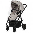 Carucior 3 in 1, Lionelo, Amber Plus, Cadru aluminiu, Cu landou intarit si salteluta moale, Cu scoica auto testata ADAC, Reversibil, Maner ajustabil, Cu accesorii, Cu ventilatie panoramica 3D, Pana la 22 kg, EN1888-1, EN1888-2, EN1466, ECE R129, Bej