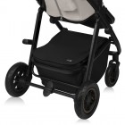Carucior 3 in 1, Lionelo, Amber Plus, Cadru aluminiu, Cu landou intarit si salteluta moale, Cu scoica auto testata ADAC, Reversibil, Maner ajustabil, Cu accesorii, Cu ventilatie panoramica 3D, Pana la 22 kg, EN1888-1, EN1888-2, EN1466, ECE R129, Bej