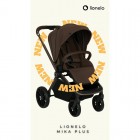Carucior 3 in 1, Lionelo, Mika Plus, Cadru din aluminiu, Cu landou intarit si salteluta moale, Cu scoica auto testata ADAC, Reversibil, Cu sistem de ventilatie 3D, Cu accesorii, Pana la 22 kg, EN1888-1 EN1888-2 EN1466 ECE R129, Mocha Mousse