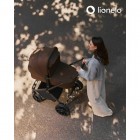 Carucior 3 in 1, Lionelo, Mika Plus, Cadru din aluminiu, Cu landou intarit si salteluta moale, Cu scoica auto testata ADAC, Reversibil, Cu sistem de ventilatie 3D, Cu accesorii, Pana la 22 kg, EN1888-1 EN1888-2 EN1466 ECE R129, Mocha Mousse