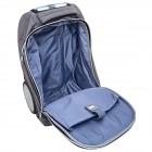 Ghiozdan cu roti 2 in 1, KidsCare, troler scolar cu maner telescopic si roti mari pline, rucsac pentru copii, gri