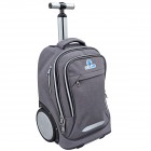 Ghiozdan cu roti 2 in 1, KidsCare Cosmos, troler scolar cu maner telescopic si roti mari pline