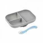 Set de masa silicon Beaba 2 piese - Gri