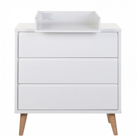 Comoda Childhome Retro Rio 90x50x90 cm cu masa de infasat, MDF Alb