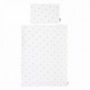 Husa pilota si fata de perna Childhome Jerse Muselina 100x140 cm, Inimioare