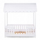 Pat Casuta Childhome cu protectii laterale 70x140 cm Lemn Alb