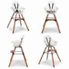 Scaun de masa reglabil in inaltime Childhome Evolu 2 Natural inchis Alb transparent