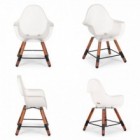 Scaun de masa reglabil in inaltime Childhome Evolu 2 Natural inchis Alb transparent