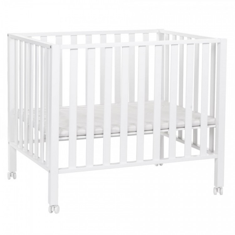 Tarc Childhome 94 cu roti 75x95 cm Lemn, Alb