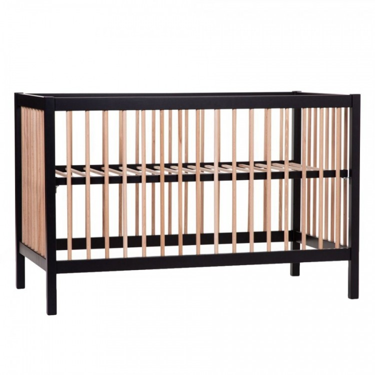 Patut Childhome Cot 97 Fag 60x120 cm, Natural Negru