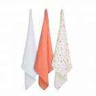 Set 3 paturici de muselina coral Clevamama 3016