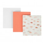 Set 3 paturici de muselina coral Clevamama 3016