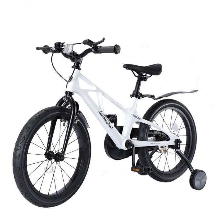Bicicleta pentru copii Lamborghini 14 inch, cadru magneziu, alba