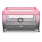 Patut pliant, Lionelo, Stefi, Cu un nivel, Cu intrare laterala cu fermoar, 2 roti, 120x60 cm, Conform cu standardul european de securitate EN 716, Roz Ombre