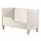 Patut din lemn bebe, 120x60 cm, Transformabil, Cu bariera de siguranta, Din lemn de pin si mdf, Stabil si rezistent, White, FreeON, Ava