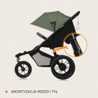 Carucior sport, Lionelo, Azura, Cu 3 roti, Cu baldachin XXL impermeabil, Pliere compacta, Pana la 22 kg, 6-48 luni, Conform cu standardele europene de securitate EN1888-1 si EN1888-2, Verde