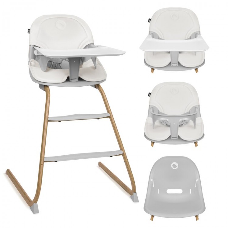 Scaun de masa 2 in 1 Lionelo Dalia, Grey Stone Natural, tavita detasabila, 6 luni+, 60 kg