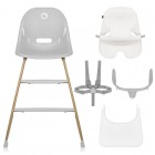 Scaun de masa 2 in 1 Lionelo Dalia, Grey Stone Natural, tavita detasabila, 6 luni+, 60 kg