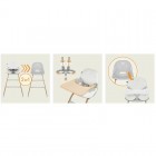 Scaun de masa 2 in 1 Lionelo Dalia, Grey Stone Natural, tavita detasabila, 6 luni+, 60 kg