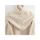 Halat de baie copii New Baby Comfortably, cu gluga, buzunare si cordon, beige, bumbac 100%, marime 104/110