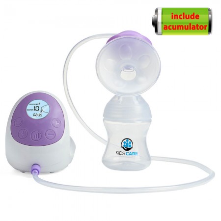 Pompa de san electrica Kidscare cu acumulator simpla cu 15 niveluri de aspiratie si 10 niveluri de masaj