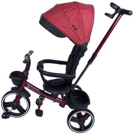Tricicleta pliabila pentru copii Impera rosu, scaun rotativ, copertina de soare, maner pentru parinti Kidscare