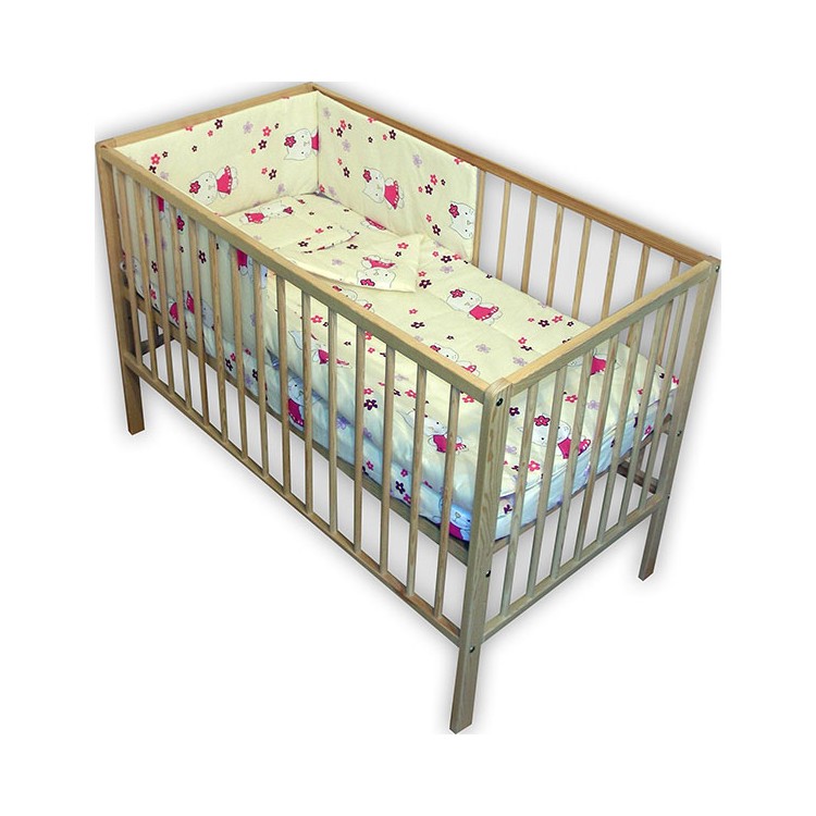 Lenjerie patut Hubners Kitty Floricele 4 piese crem