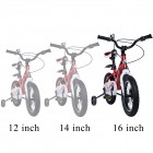 Bicicleta pentru copii 5-8 ani HappyCycles KidsCare, roti 16 inch, cu roti ajutatoare si frane pe disc, rosu