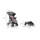 Carucior sport Lionelo Emma Plus Pink Scandi cu tavita, 2 suporturi pahar, geanta