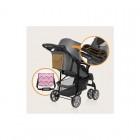 Carucior sport Lionelo Emma Plus Pink Scandi cu tavita, 2 suporturi pahar, geanta