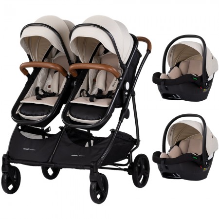 Carucior gemeni Chipolino Duo Smart 3 in 1 biscotta