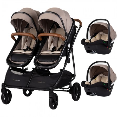 Carucior gemeni Chipolino Duo Smart 3 in 1 tiramisu