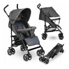 Carucior sport, Lionelo, Elia, Cu plasa de tantari, Suport de picioare reglabil, Spatar ajustabil in 4 pozitii, Capotina XXL, Pliere tip umbrela, Capacitate 15 kg, 6 luni+, EN 1888, Gri