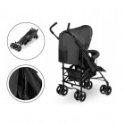 Carucior sport, Lionelo, Elia, Cu plasa de tantari, Suport de picioare reglabil, Spatar ajustabil in 4 pozitii, Capotina XXL, Pliere tip umbrela, Capacitate 15 kg, 6 luni+, EN 1888, Gri
