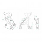 Carucior sport, Lionelo, Elia, Cu plasa de tantari, Suport de picioare reglabil, Spatar ajustabil in 4 pozitii, Capotina XXL, Pliere tip umbrela, Capacitate 15 kg, 6 luni+, EN 1888, Gri