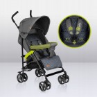Carucior sport, Lionelo, Elia, Cu plasa de tantari, Suport de picioare reglabil, Spatar ajustabil in 4 pozitii, Capotina XXL, Pliere tip umbrela, Capacitate 15 kg, 6 luni+, EN 1888, Gri
