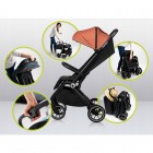 Carucior sport Lionelo Cloe, maro, pliabil cu o singura mana, roti EVA, pana la 22 kg