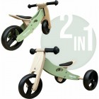 Bicicleta/tricicleta fara pedale, Free2Move, Din lemn, 2 in 1, Functie de bicicleta echilibru, Scaun reglabil, Roti ajustabile, Manere antiderapante, Varsta 1-3 ani, Conform cu standardele europene EN71-1:2018, EN71-2:2020, EN71-3:2021, Mint