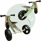 Bicicleta/tricicleta fara pedale, Free2Move, Din lemn, 2 in 1, Functie de bicicleta echilibru, Scaun reglabil, Roti ajustabile, Manere antiderapante, Varsta 1-3 ani, Conform cu standardele europene EN71-1:2018, EN71-2:2020, EN71-3:2021, Mint