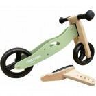 Bicicleta/tricicleta fara pedale, Free2Move, Din lemn, 2 in 1, Functie de bicicleta echilibru, Scaun reglabil, Roti ajustabile, Manere antiderapante, Varsta 1-3 ani, Conform cu standardele europene EN71-1:2018, EN71-2:2020, EN71-3:2021, Mint