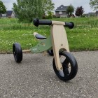 Bicicleta/tricicleta fara pedale, Free2Move, Din lemn, 2 in 1, Functie de bicicleta echilibru, Scaun reglabil, Roti ajustabile, Manere antiderapante, Varsta 1-3 ani, Conform cu standardele europene EN71-1:2018, EN71-2:2020, EN71-3:2021, Mint