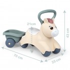 Masinuta de impins Smoby Pony cu remorca