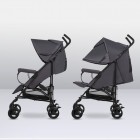 Carucior sport, Lionelo, Elia, Cu plasa de tantari, Suport de picioare reglabil, Spatar ajustabil in 4 pozitii, Capotina XXL, Pliere tip umbrela, Capacitate 15 kg, 6 luni+, EN 1888, Model papadie, Gri
